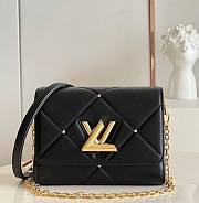 Louis Vuitton Twist MM Leather Black M59029 23x17x9.5cm - 1