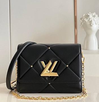 Louis Vuitton Twist MM Leather Black M59029 23x17x9.5cm