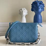 Louis Vuitton Coussin BB Monogram Silver-tone Metal Leather Blue M59389 20x16x12cm - 1