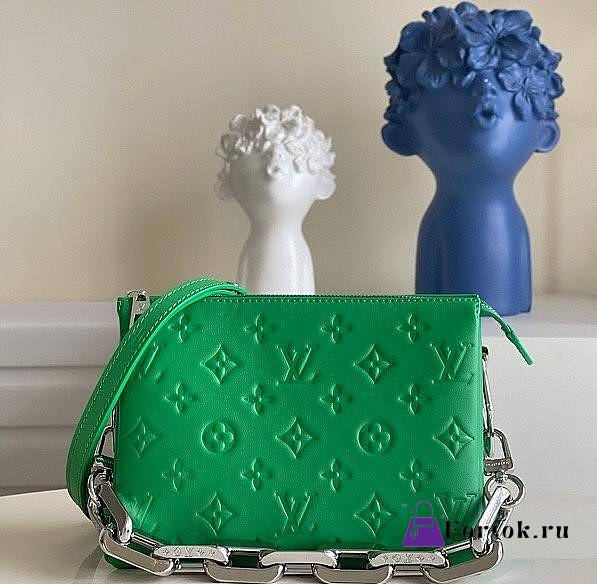 Louis Vuitton Coussin BB Monogram Silver-tone Metal Leather Green M59389 20x16x12cm - 1