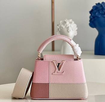 Louis Vuitton Capucines Mini Matte And Iridescent Light Pink M59268 21x14x8cm