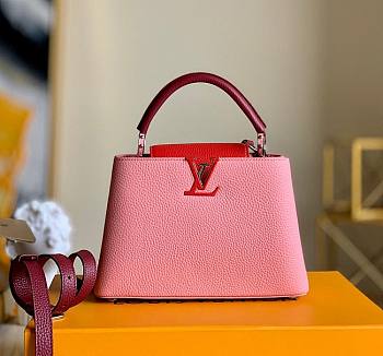 Louis Vuitton Capucines BB Taurillon Leather Pink/Red M57223 27x21x9cm