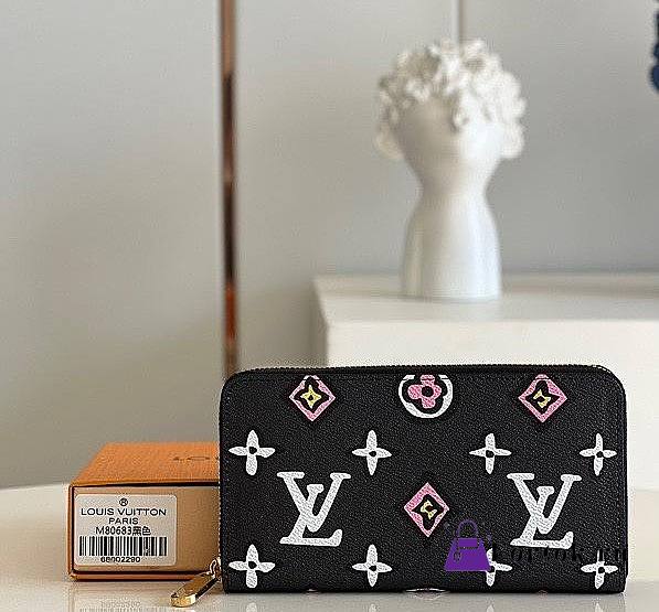 Louis Vuitton Zippy Wallet Wild At Heart Black M80683 19.5x10.5x2.5cm - 1