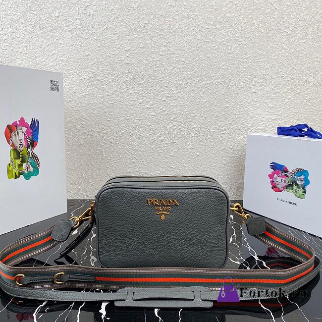 Prada Leather Cross-Body Bag Gray 1BH082 22x15x9cm - 1