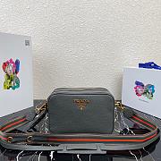 Prada Leather Cross-Body Bag Gray 1BH082 22x15x9cm - 1