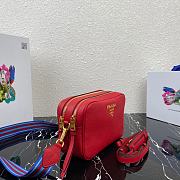 Prada Leather Cross-Body Bag Red 1BH082 22x15x9cm - 3