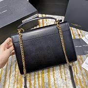 Ysl Medium Sunset Satchel Leather Black 634723 25x18x5cm - 4