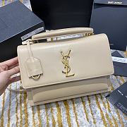 Ysl Medium Sunset Satchel Leather Light Beige 634723 25x18x5cm - 1