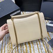 Ysl Medium Sunset Satchel Leather Light Beige 634723 25x18x5cm - 3