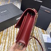 Ysl Medium Sunset Satchel Leather Red 634723 25x18x5cm - 6