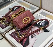 Dior Micro Caro Bag Cannage Leather Pink S2022 13x8x4cm - 6