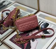 Dior Micro Caro Bag Cannage Leather Pink S2022 13x8x4cm - 5