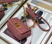 Dior Micro Caro Bag Cannage Leather Pink S2022 13x8x4cm - 4
