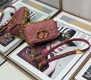 Dior Micro Caro Bag Cannage Leather Pink S2022 13x8x4cm - 3