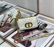 Dior Micro Caro Bag Cannage Leather White S2022 13x8x4cm - 6