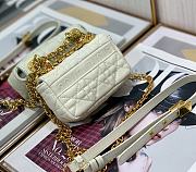 Dior Micro Caro Bag Cannage Leather White S2022 13x8x4cm - 5