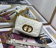 Dior Micro Caro Bag Cannage Leather White S2022 13x8x4cm - 4