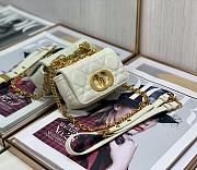 Dior Micro Caro Bag Cannage Leather White S2022 13x8x4cm - 2