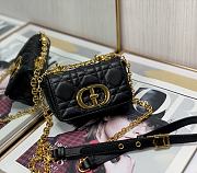 Dior Micro Caro Bag Cannage Leather Black S2022 13x8x4cm - 2
