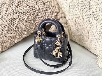 Dior Micro Lady Dior Bag Cannage Leather Black S0856 12×10×5cm