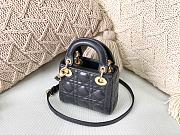 Dior Micro Lady Dior Bag Cannage Leather Black S0856 12×10×5cm - 3