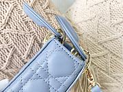 Dior Micro Lady Dior Bag Cannage Leather Blue S0856 12×10×5cm - 6