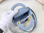 Dior Micro Lady Dior Bag Cannage Leather Blue S0856 12×10×5cm - 5