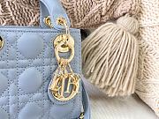Dior Micro Lady Dior Bag Cannage Leather Blue S0856 12×10×5cm - 3