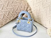 Dior Micro Lady Dior Bag Cannage Leather Blue S0856 12×10×5cm - 2