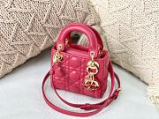 Dior Micro Lady Dior Bag Cannage Leather Red S0856 12×10×5cm - 1