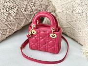 Dior Micro Lady Dior Bag Cannage Leather Red S0856 12×10×5cm - 2