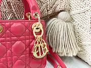 Dior Micro Lady Dior Bag Cannage Leather Red S0856 12×10×5cm - 3