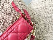 Dior Micro Lady Dior Bag Cannage Leather Red S0856 12×10×5cm - 4