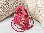 Dior Micro Lady Dior Bag Cannage Leather Red S0856 12×10×5cm - 6