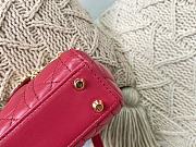 Dior Micro Lady Dior Bag Cannage Leather Red S0856 12×10×5cm - 5