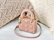 Dior Micro Lady Dior Bag Cannage Leather Rose Pink S0856 12×10×5cm - 4