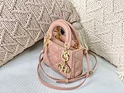 Dior Micro Lady Dior Bag Cannage Leather Rose Pink S0856 12×10×5cm - 2