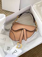 Dior Micro Saddle Grained Leather Beige S5662 12x7.5x5cm - 2