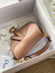 Dior Micro Saddle Grained Leather Beige S5662 12x7.5x5cm - 3