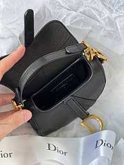 Dior Micro Saddle Grained Leather Black S5662 12x7.5x5cm - 2