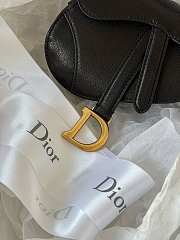 Dior Micro Saddle Grained Leather Black S5662 12x7.5x5cm - 4