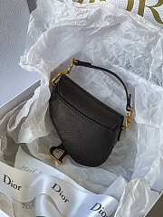 Dior Micro Saddle Grained Leather Black S5662 12x7.5x5cm - 5