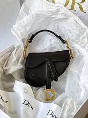 Dior Micro Saddle Grained Leather Black S5662 12x7.5x5cm - 6