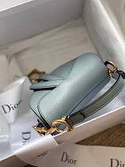 Dior Micro Saddle Grained Leather Blue S5662 12x7.5x5cm - 5