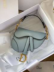 Dior Micro Saddle Grained Leather Blue S5662 12x7.5x5cm - 4