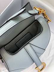 Dior Micro Saddle Grained Leather Blue S5662 12x7.5x5cm - 3