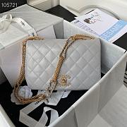 Chanel Flap Bag Leather Gold-tone Metal Gray AS2976 16×23.5×6.5cm - 1