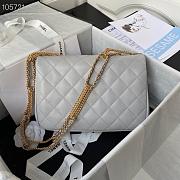 Chanel Flap Bag Leather Gold-tone Metal Gray AS2976 16×23.5×6.5cm - 5