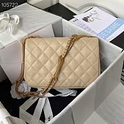 Chanel Flap Bag Leather Gold-tone Metal Beige AS2976 16×23.5×6.5cm - 6