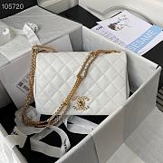 Chanel Flap Bag Leather Gold-tone Metal White AS2976 16×23.5×6.5cm - 1